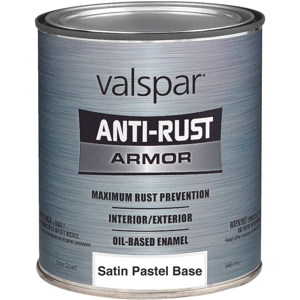 Valspar Anti-Rust Oil-Based Satin Armor Rust Control Enamel, Pastel Base, 1 Qt.