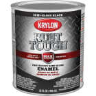 Krylon Rust Tough DTM Oil-Based Semi-Gloss Rust Control Enamel, Black, 1 Qt. Image 1
