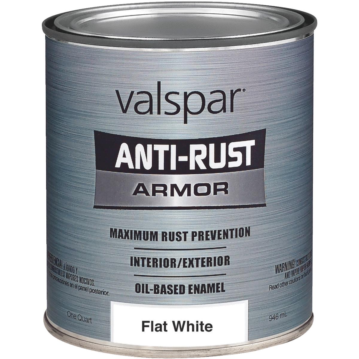 Valspar Anti-Rust Oil-Based Flat Armor Rust Control Enamel, White, 1 Qt.