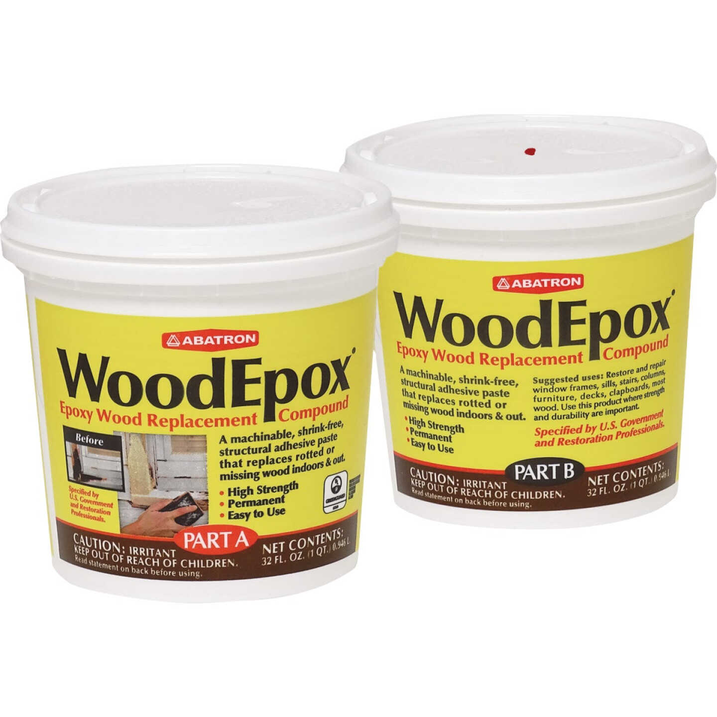 Abatron WoodEpox - Includes 1 Qt. Part A & 1 Qt. Part B Image 1