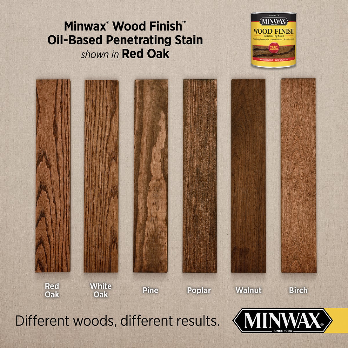 Minwax Wood Finish Penetrating Stain, Red Oak, 1/2 Pt. Image 2