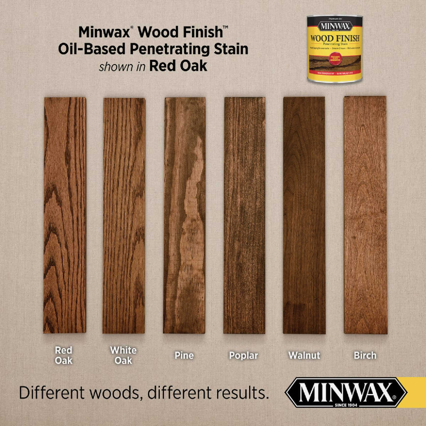Minwax Wood Finish Penetrating Stain, Red Oak, 1/2 Pt. Image 2