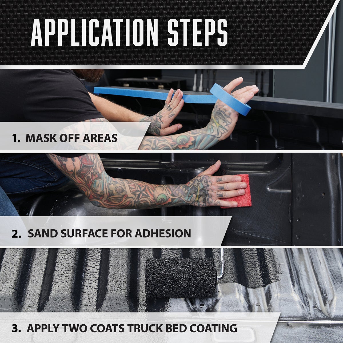 Rust-Oleum Automotive Truck Bed Coating, Quart, Black Image 6