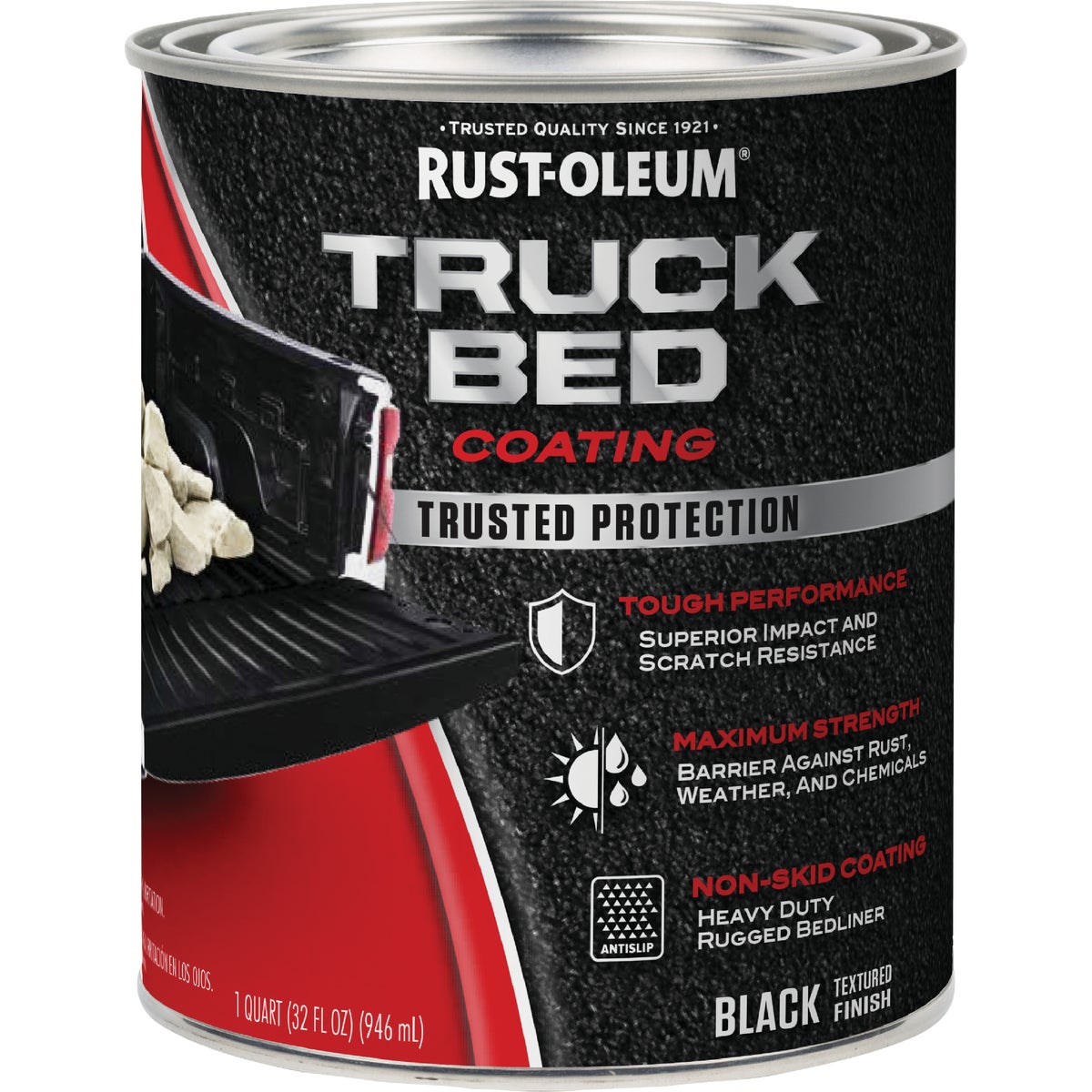 Rust-Oleum Automotive Truck Bed Coating, Quart, Black Image 7