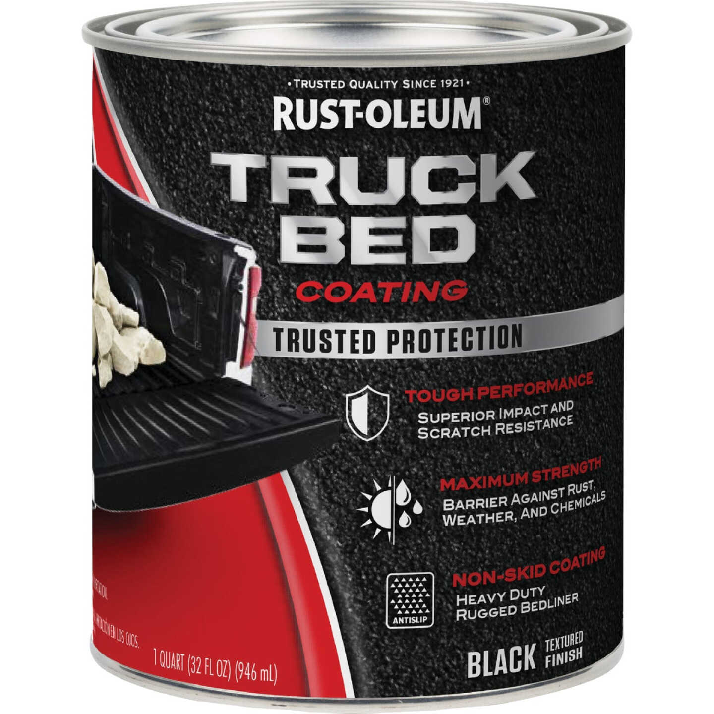 Rust-Oleum Automotive Truck Bed Coating, Quart, Black Image 7