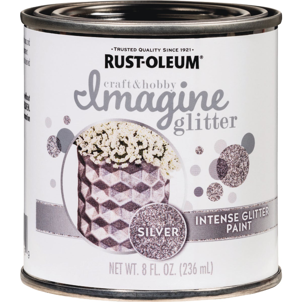 Rust-Oleum Imagine Craft & Hobby 8 Oz. Intense Silver Glitter Paint Image 3