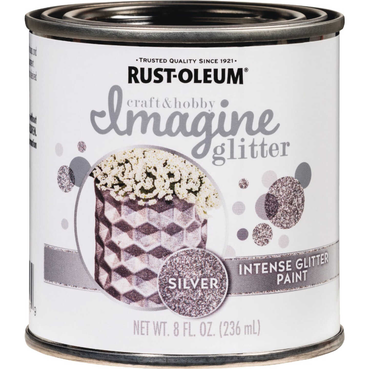 Rust-Oleum Imagine Craft & Hobby 8 Oz. Intense Silver Glitter Paint Image 3