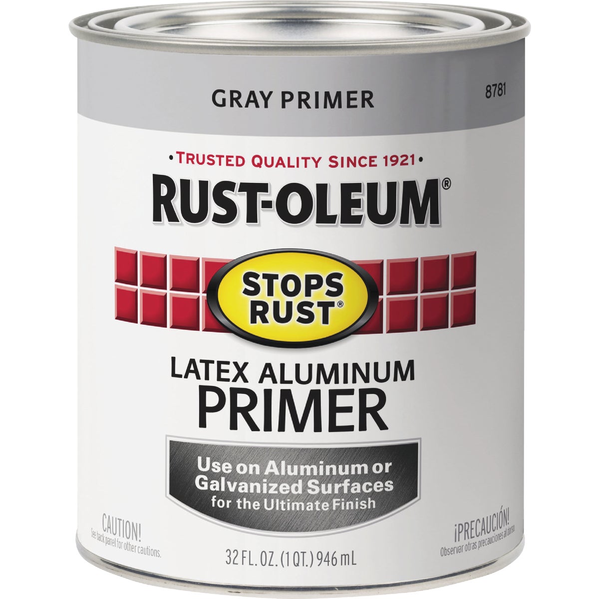 Rust-Oleum Stops Rust Latex Aluminum Primer, Gray, 1 Qt. Image 2