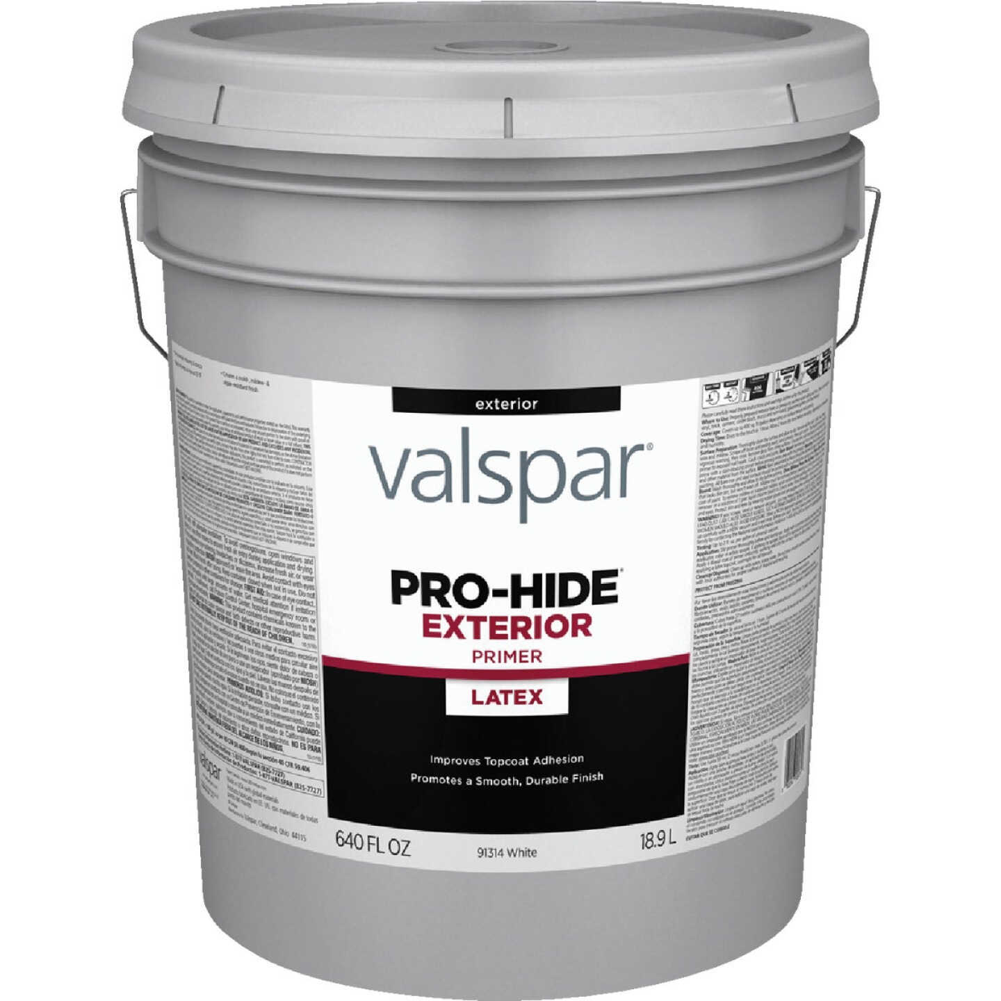 Valspar Pro-Hide White Exterior Primer, 5 Gal. Image 1