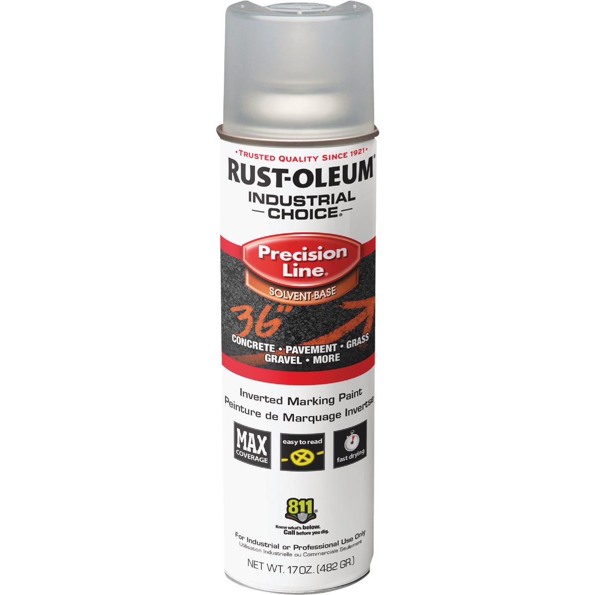 Rust-Oleum Industrial Choice Clear 17 Oz. Inverted Marking Spray Paint Image 2