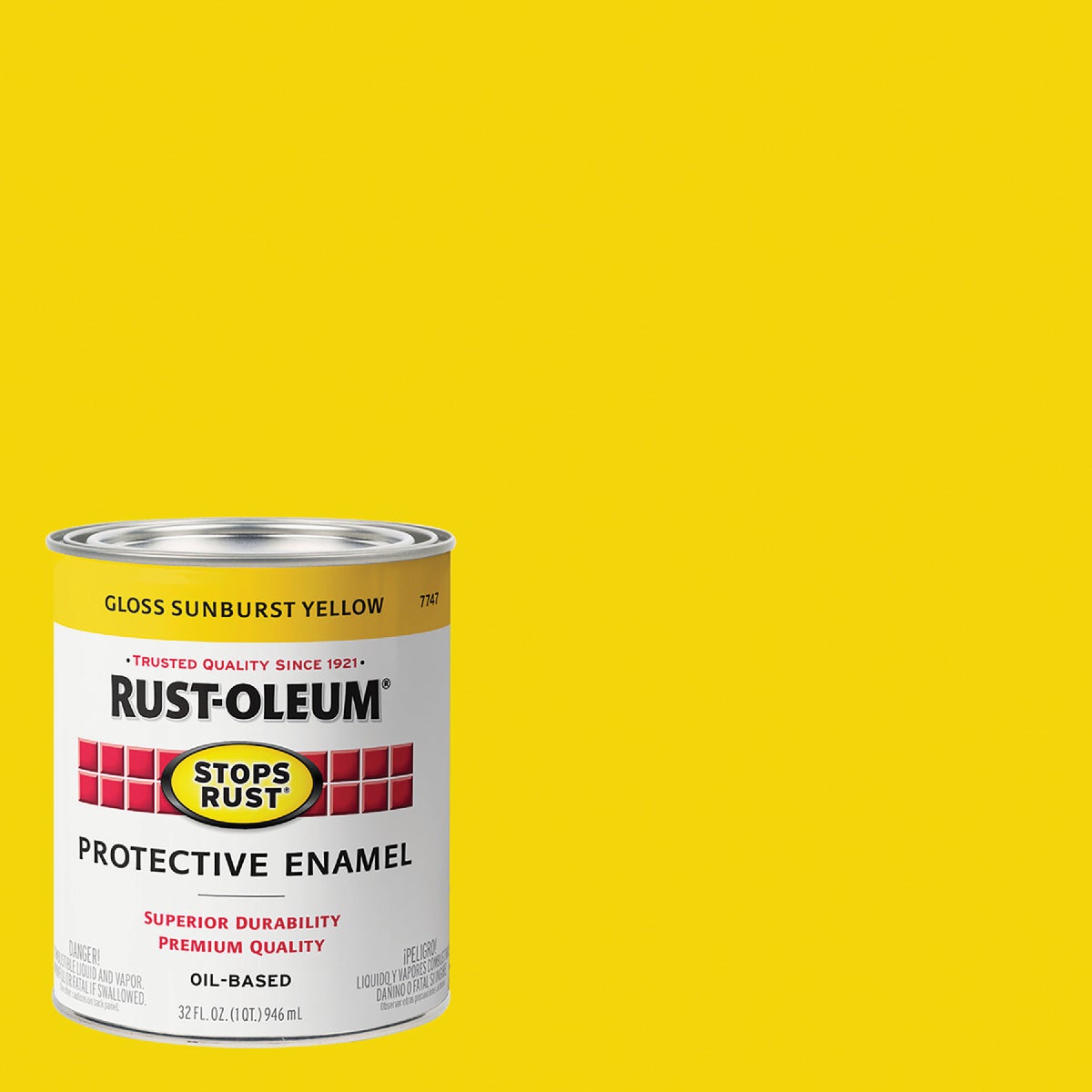 Rust-Oleum Stops Rust Oil Based Gloss Protective Rust Control Enamel, Sunburst Yellow, 1 Qt. Image 1