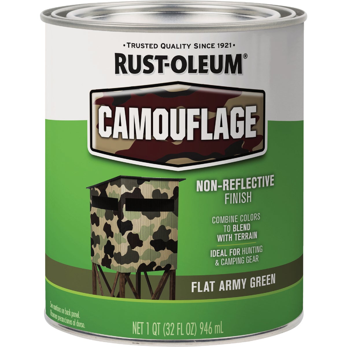 Rust-Oleum 1 Qt. Camouflage Brush Paint, Army Green Image 7
