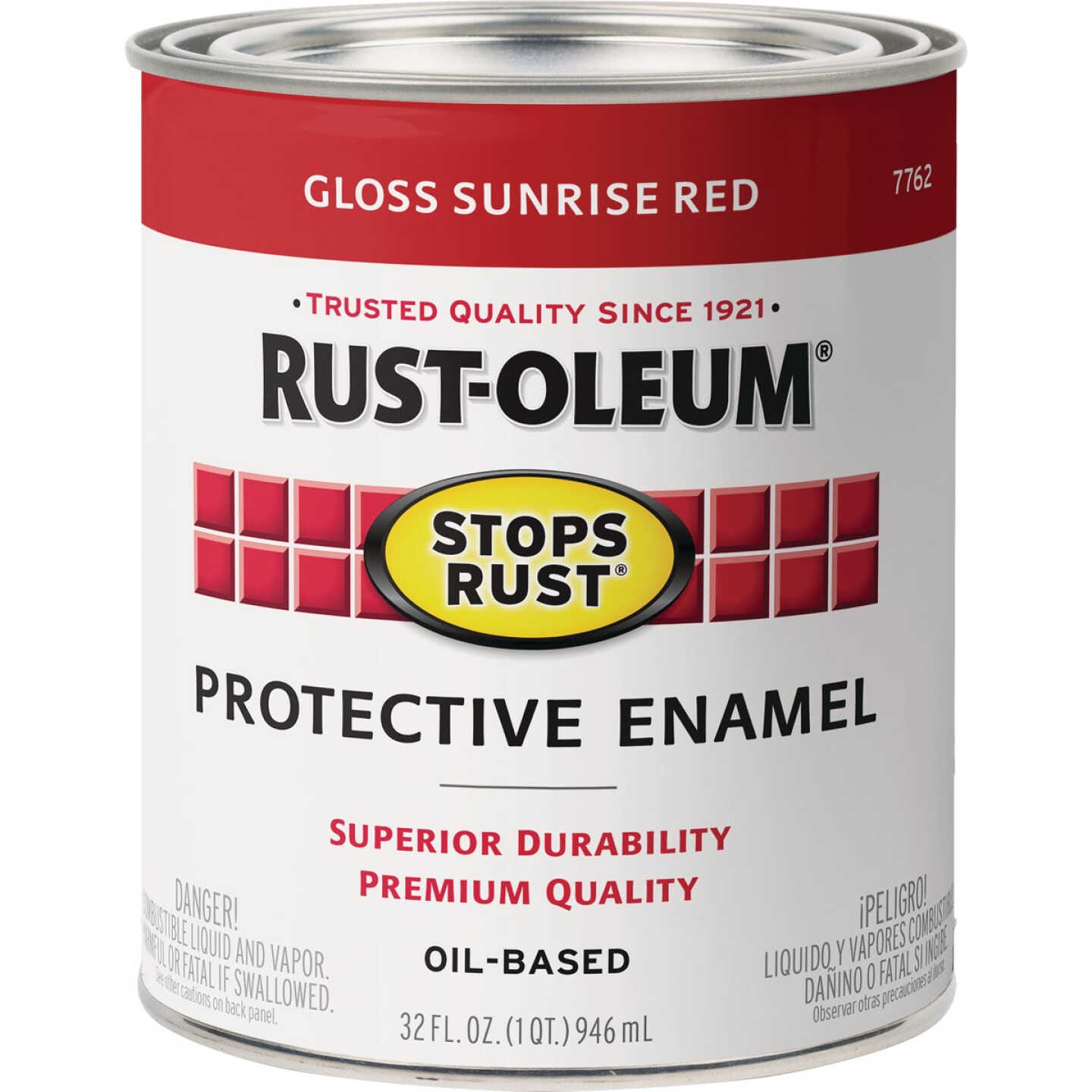 Rust-Oleum Stops Rust Oil Based Gloss Protective Rust Control Enamel, Sunrise Red, 1 Qt. Image 7