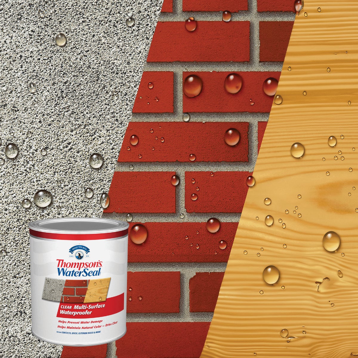Thompsons WaterSeal Clear VOC MultiSurface Waterproofing Sealer, 1 Qt. Image 3