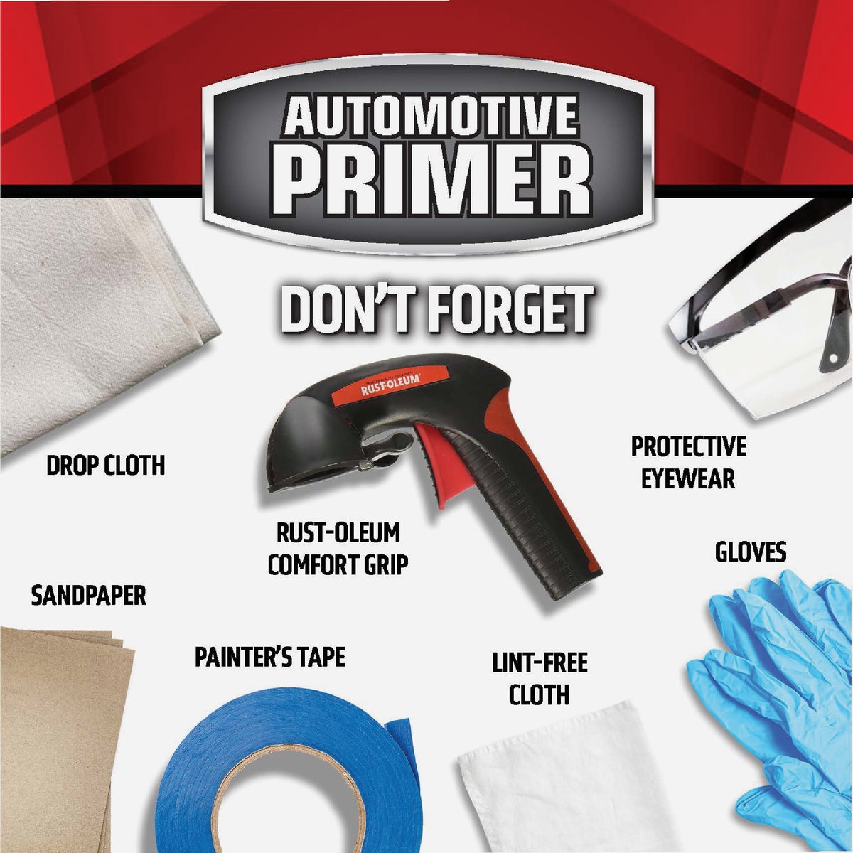 Rust-Oleum Automotive Sandable Primer Spray, 12 Oz., Black Image 4