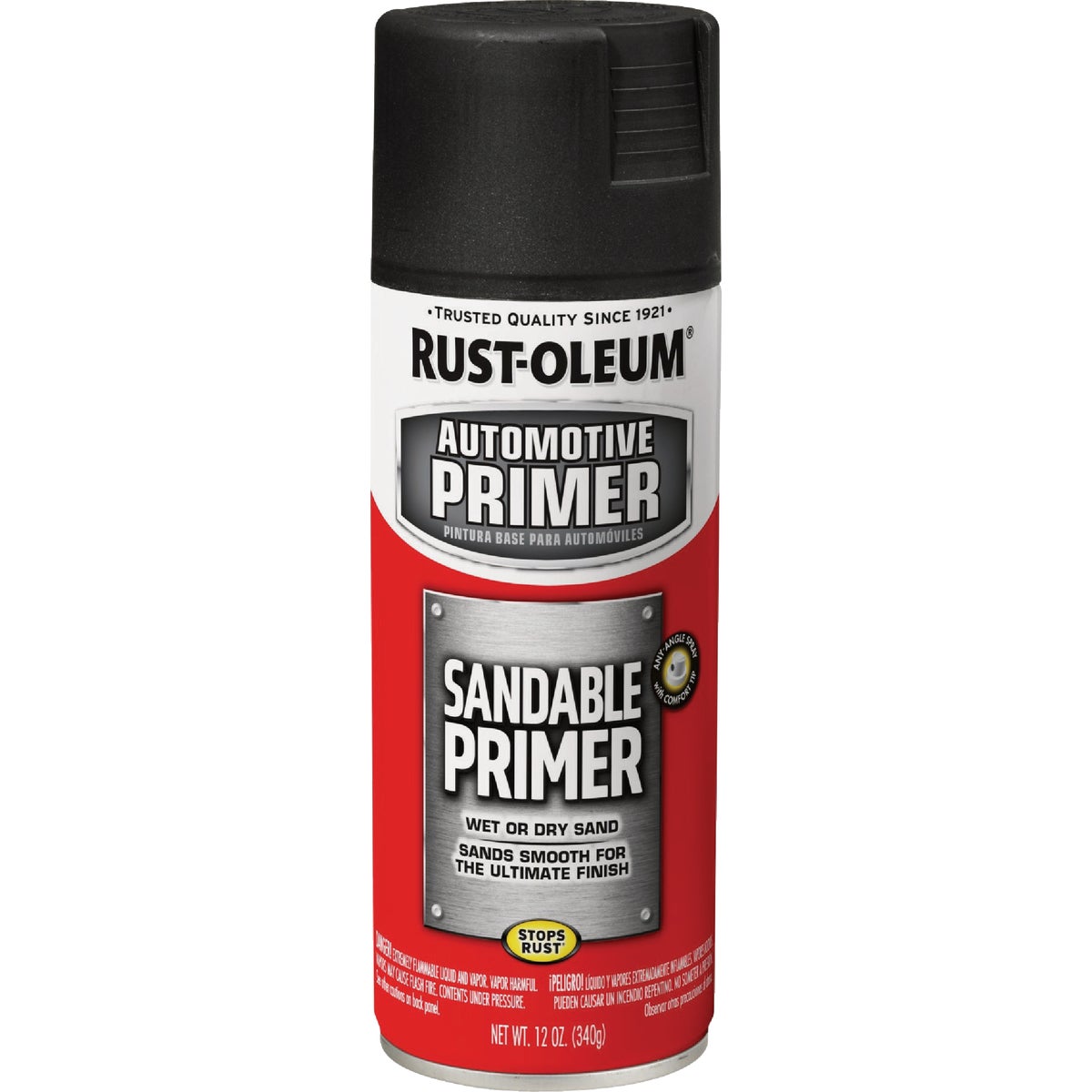 Rust-Oleum Automotive Sandable Primer Spray, 12 Oz., Black
