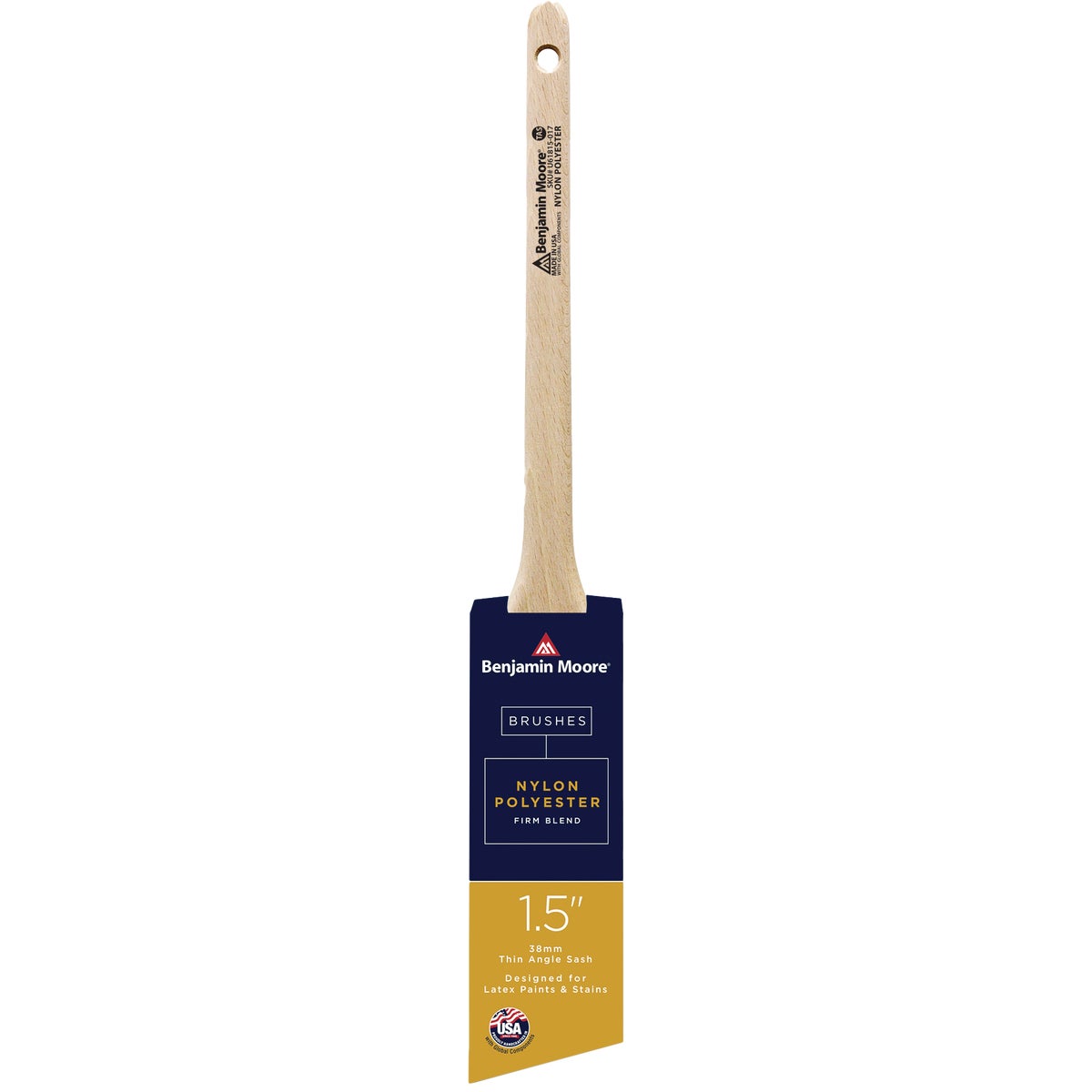 Benjamin Moore 1.5 In. Firm Nylon/Poly Thin Angle Sash Brush Image 2