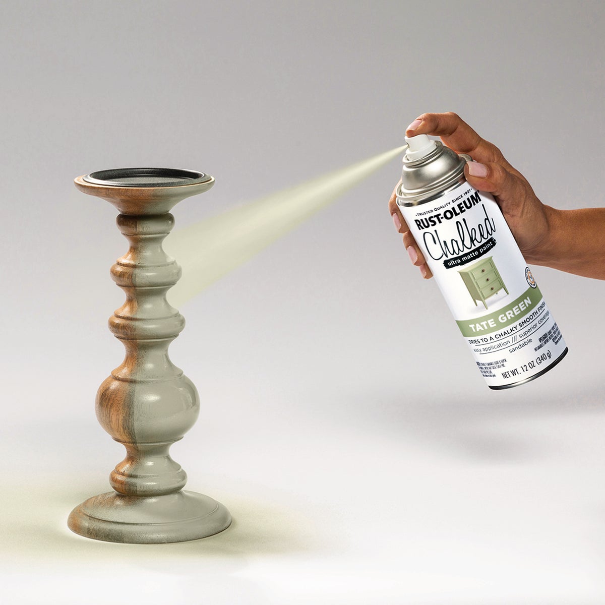 Rust-Oleum Chalked 12 Oz. Ultra Matte Spray Paint, Tate Green Image 5