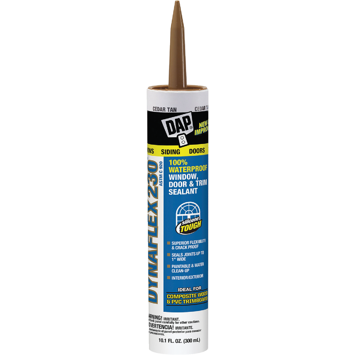 Dap Dynaflex 230 10.1 Oz. 100% Waterproof Window, Door, Siding & Trim Elastomeric Sealant, Cedar Tan Image 1