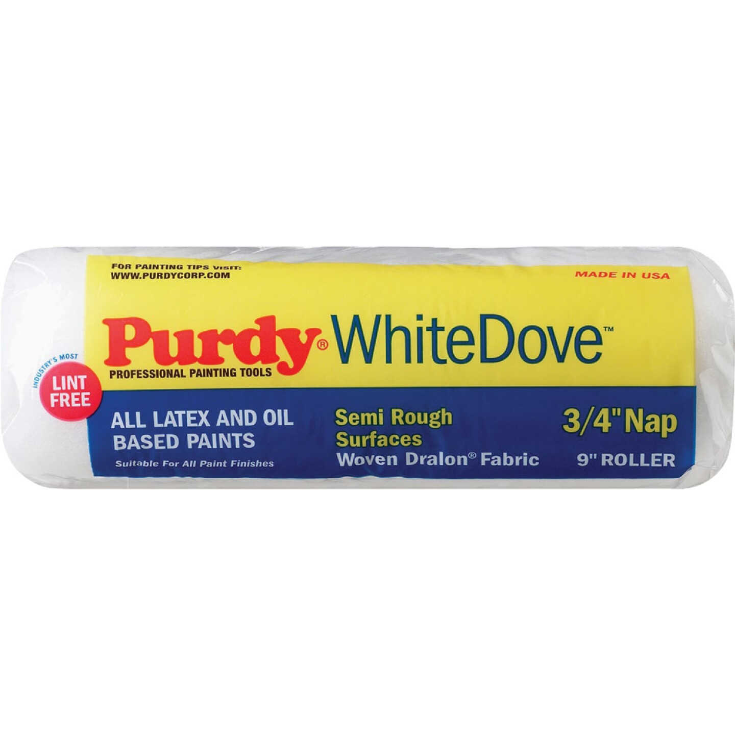 Purdy White Dove 9 In. x 3/4 In. Woven Fabric Roller Cover Image 1