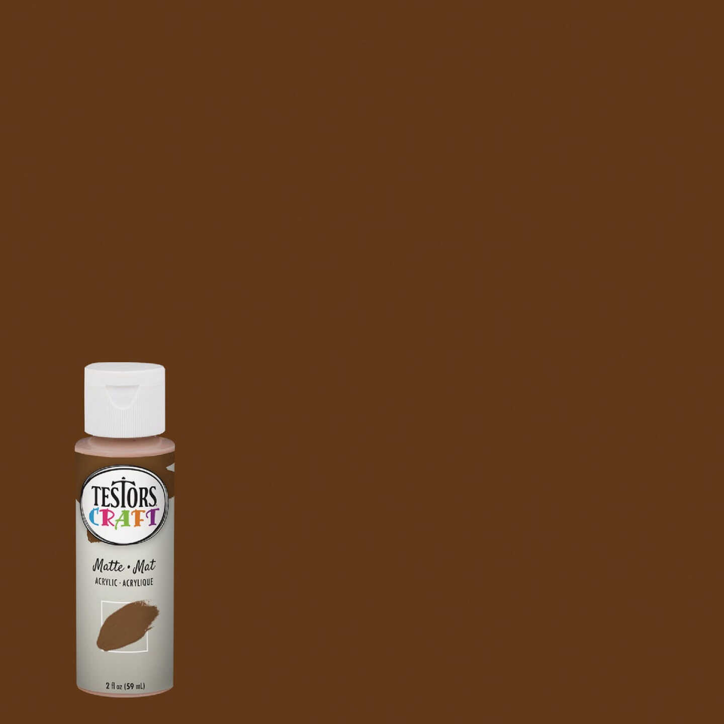 Testors Craft 2 Oz. Matte Brownie Acrylic Paint Image 1