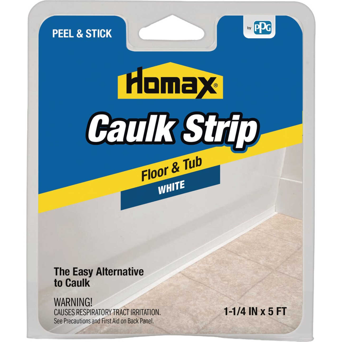 Homax 5 Ft. White Tub & Floor Caulk Strip Image 2