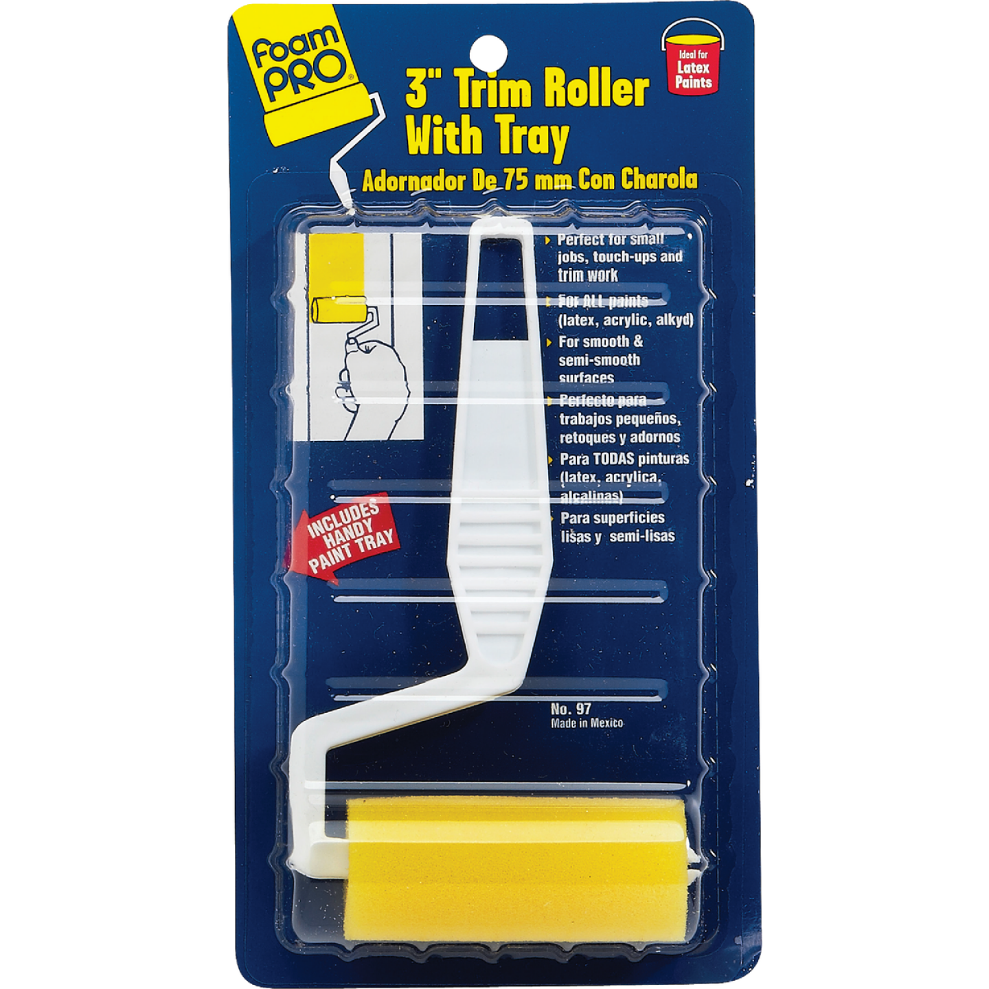 FoamPro 3 In. x Foam Smooth To Semi-Smooth Trim Roller Kit Image 1