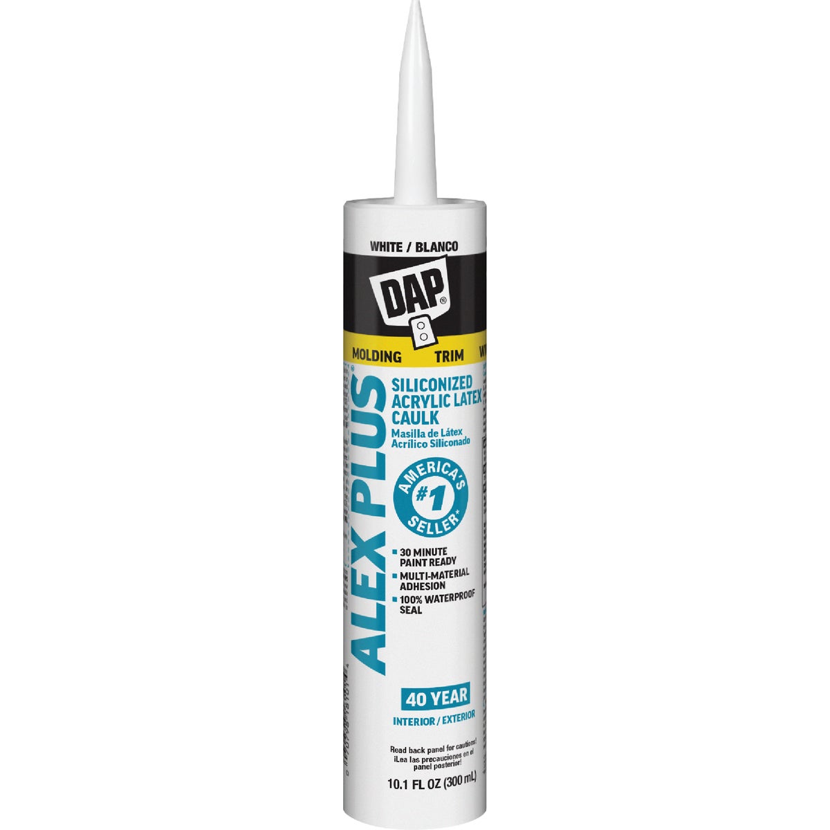 Dap Alex Plus 10.1 Oz. All Purpose White Siliconized Acrylic Latex Caulk