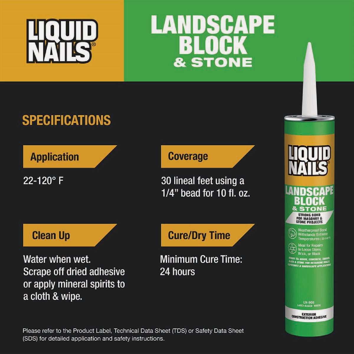 Liquid Nails 10 Oz. Landscape Block VOC Adhesive Image 4