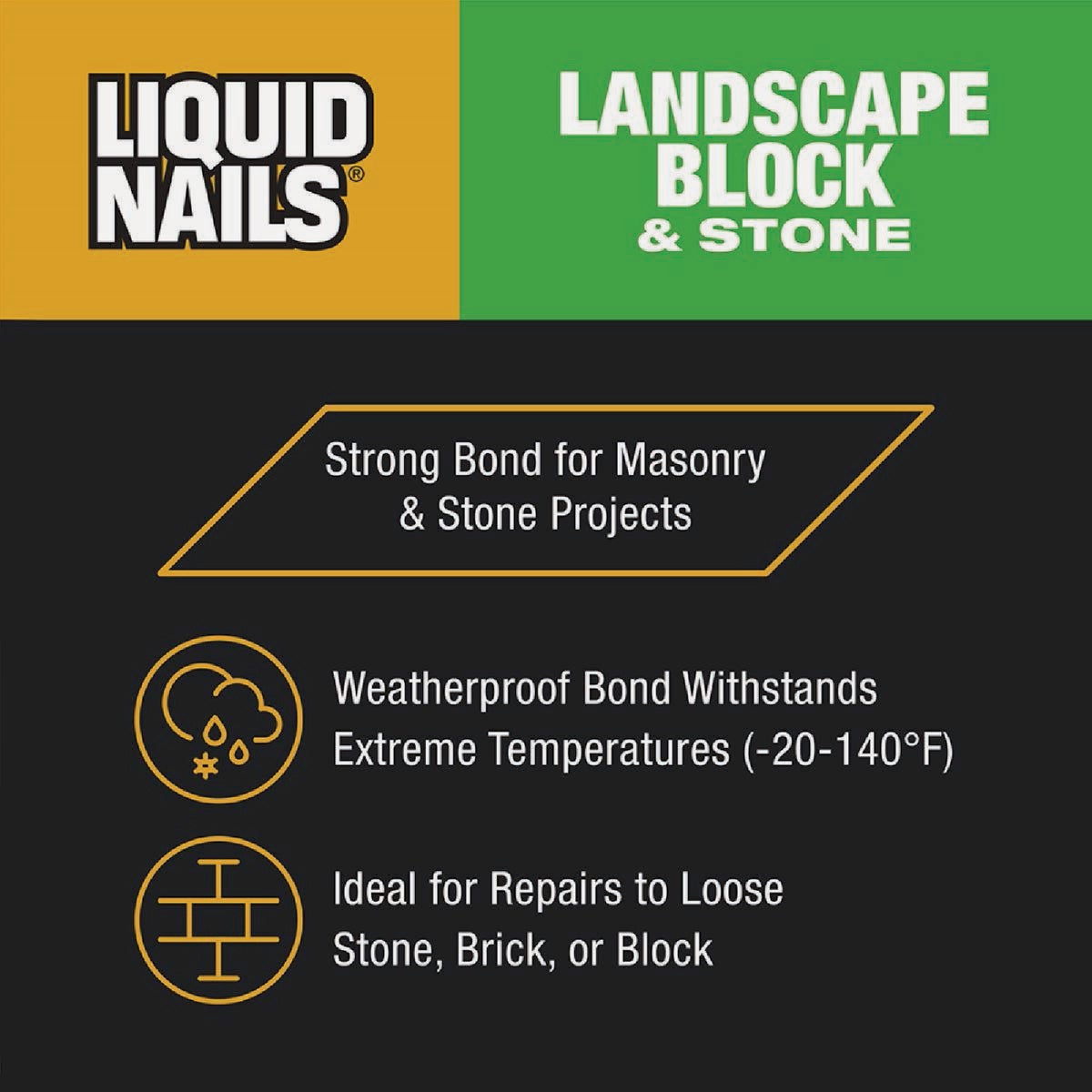 Liquid Nails 10 Oz. Landscape Block VOC Adhesive Image 3