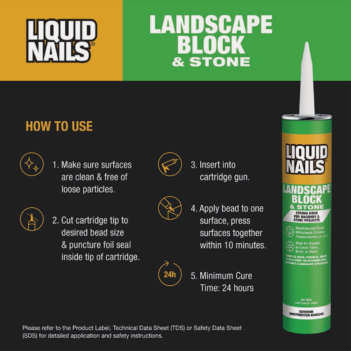 Liquid Nails 10 Oz. Landscape Block VOC Adhesive Image 5