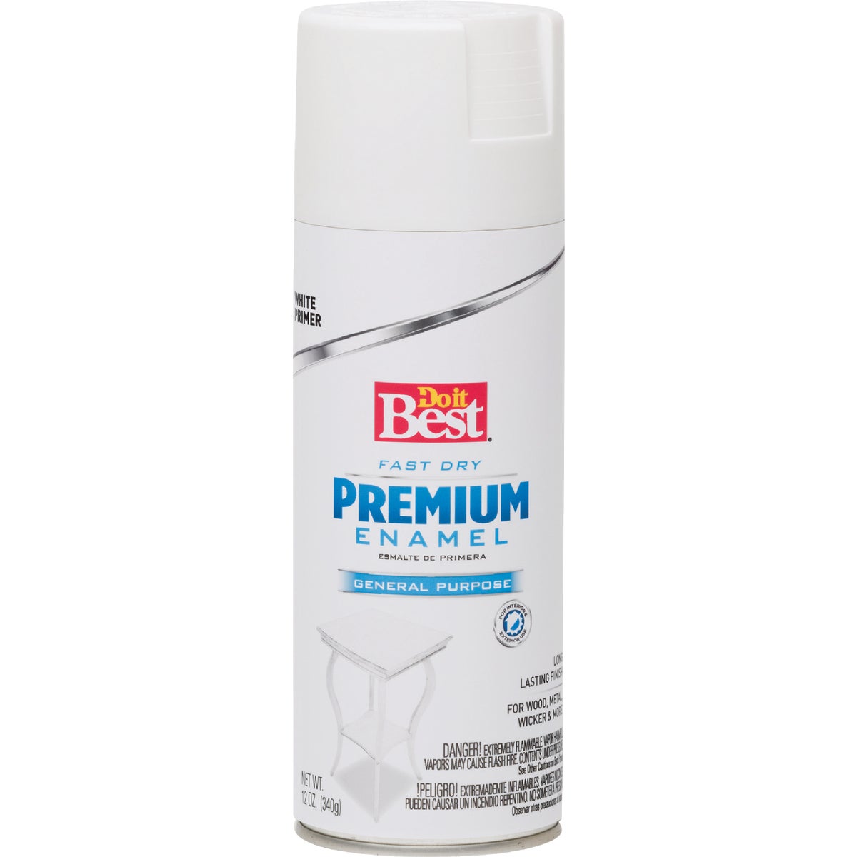 Do it Best Premium Enamel White 12 Oz. All-Purpose Spray Paint Primer Image 2
