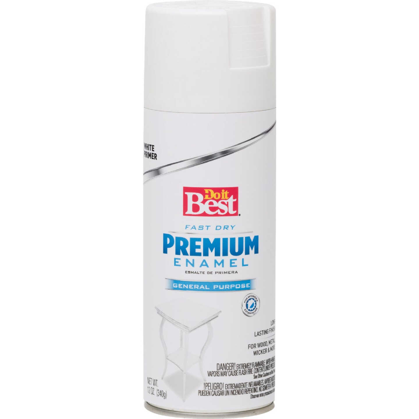 Do it Best Premium Enamel White 12 Oz. All-Purpose Spray Paint Primer Image 2