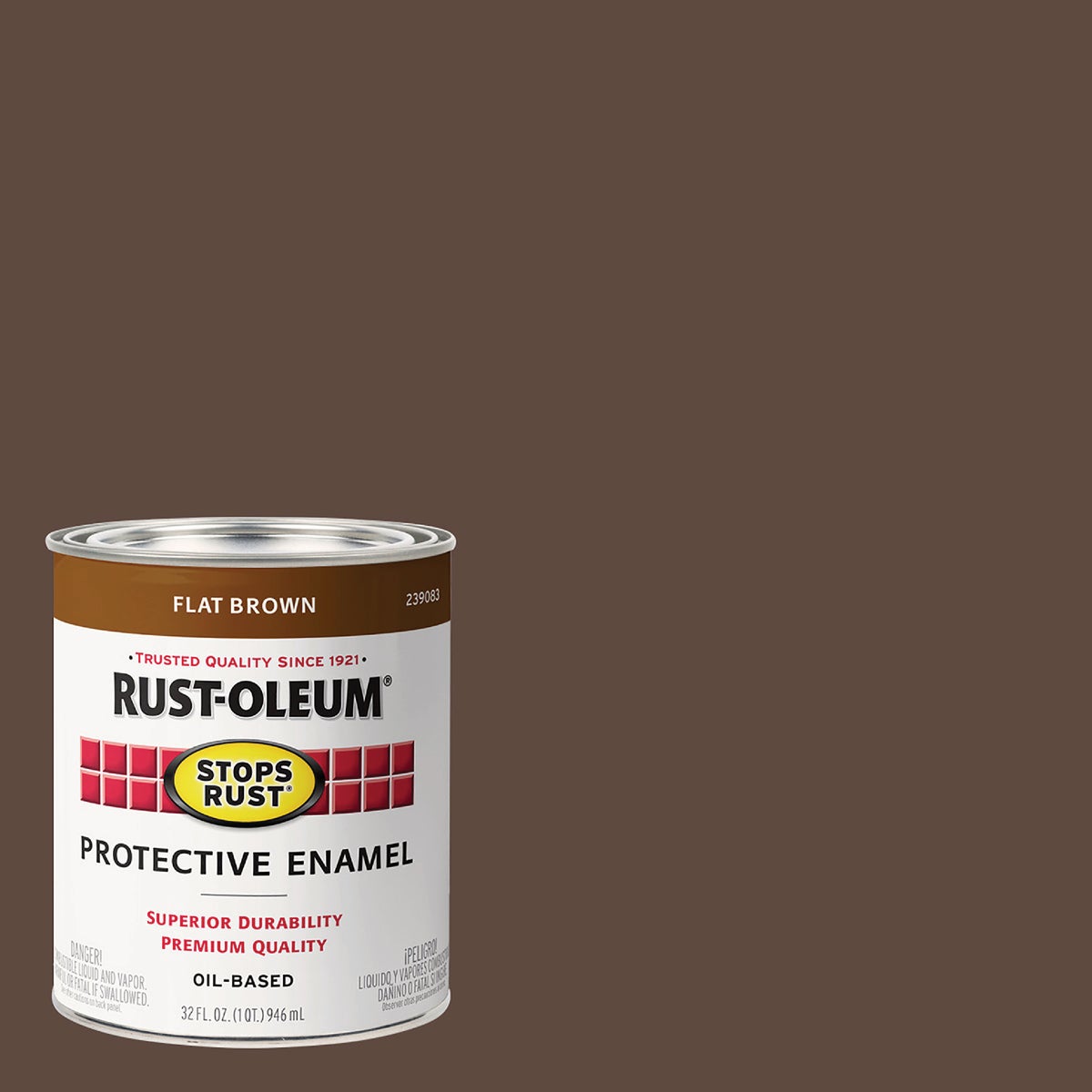 Rust-Oleum Stops Rust Oil Based Flat Protective Rust Control Enamel, Brown, 1 Qt.