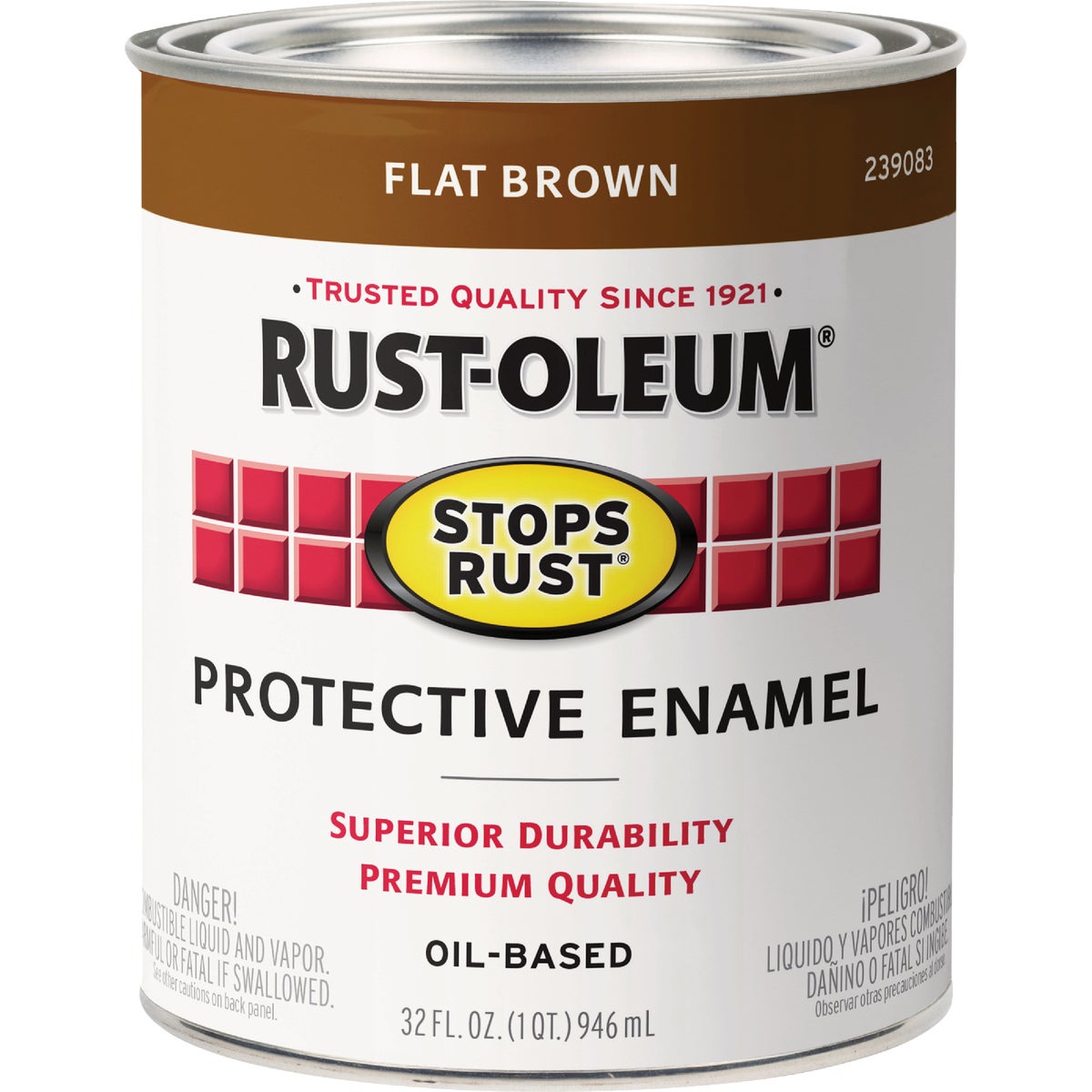 Rust-Oleum Stops Rust Oil Based Flat Protective Rust Control Enamel, Brown, 1 Qt. Image 6