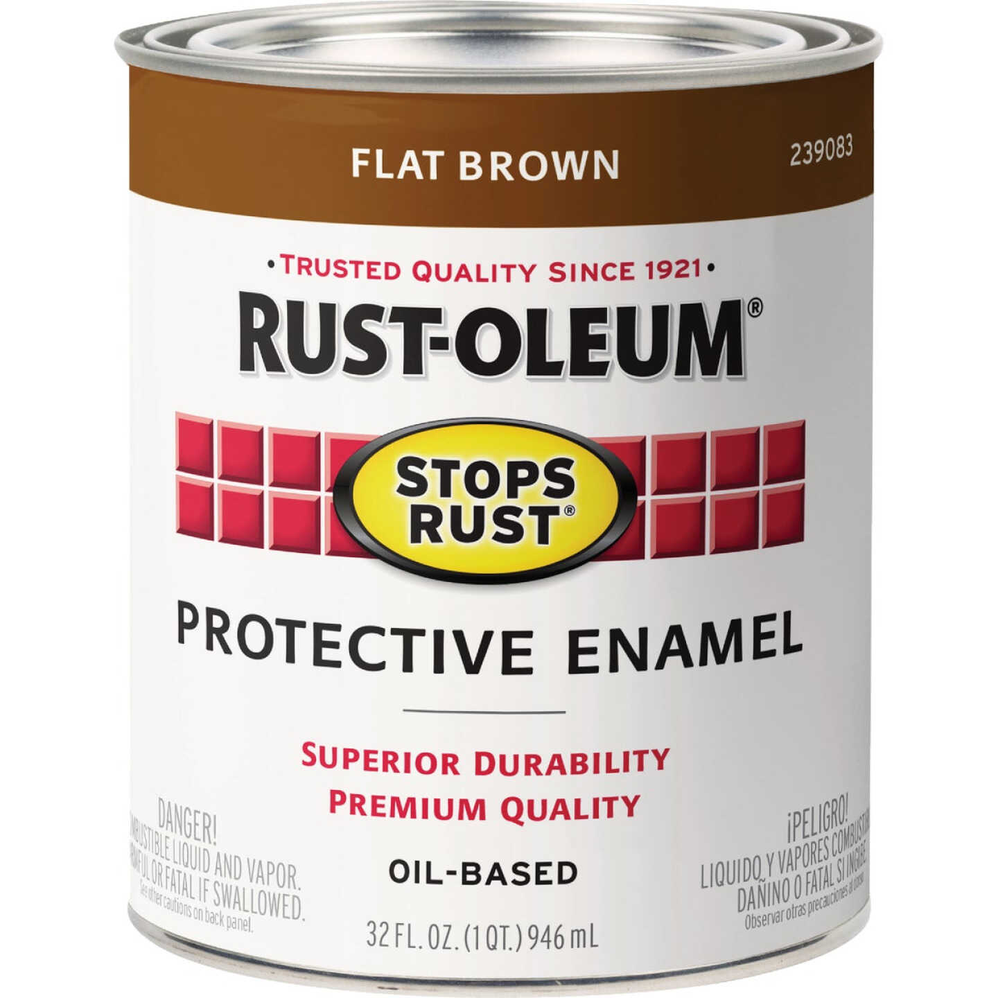 Rust-Oleum Stops Rust Oil Based Flat Protective Rust Control Enamel, Brown, 1 Qt. Image 6