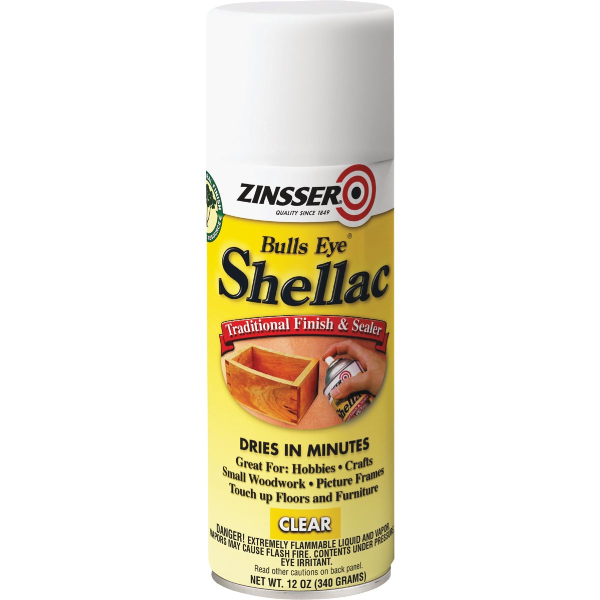 Zinsser Bulls Eye Clear Shellac, 12 Oz. Aerosol Spray Image 2