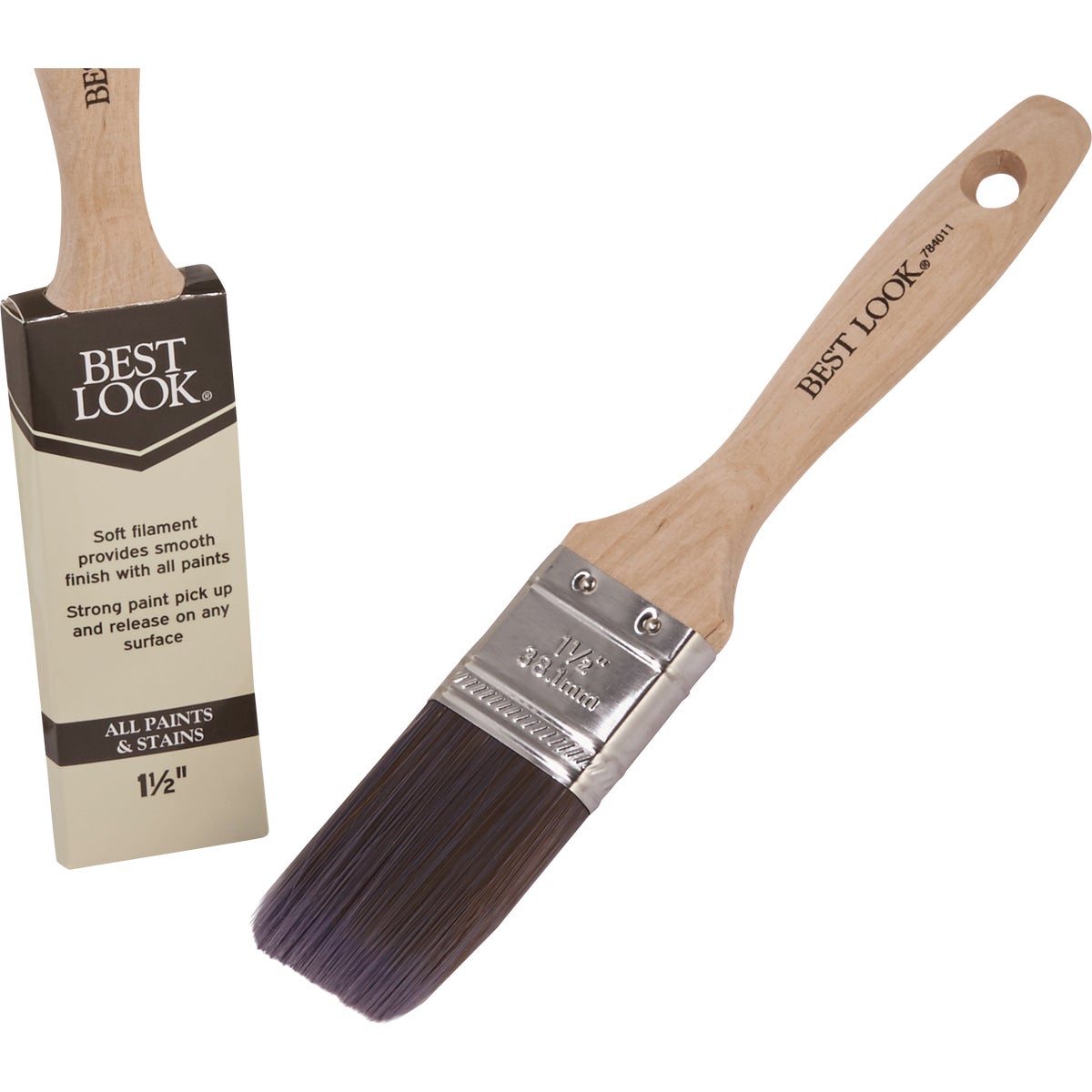 Best Look 1.5 In. Flat Polyester Paint Brush Image 1