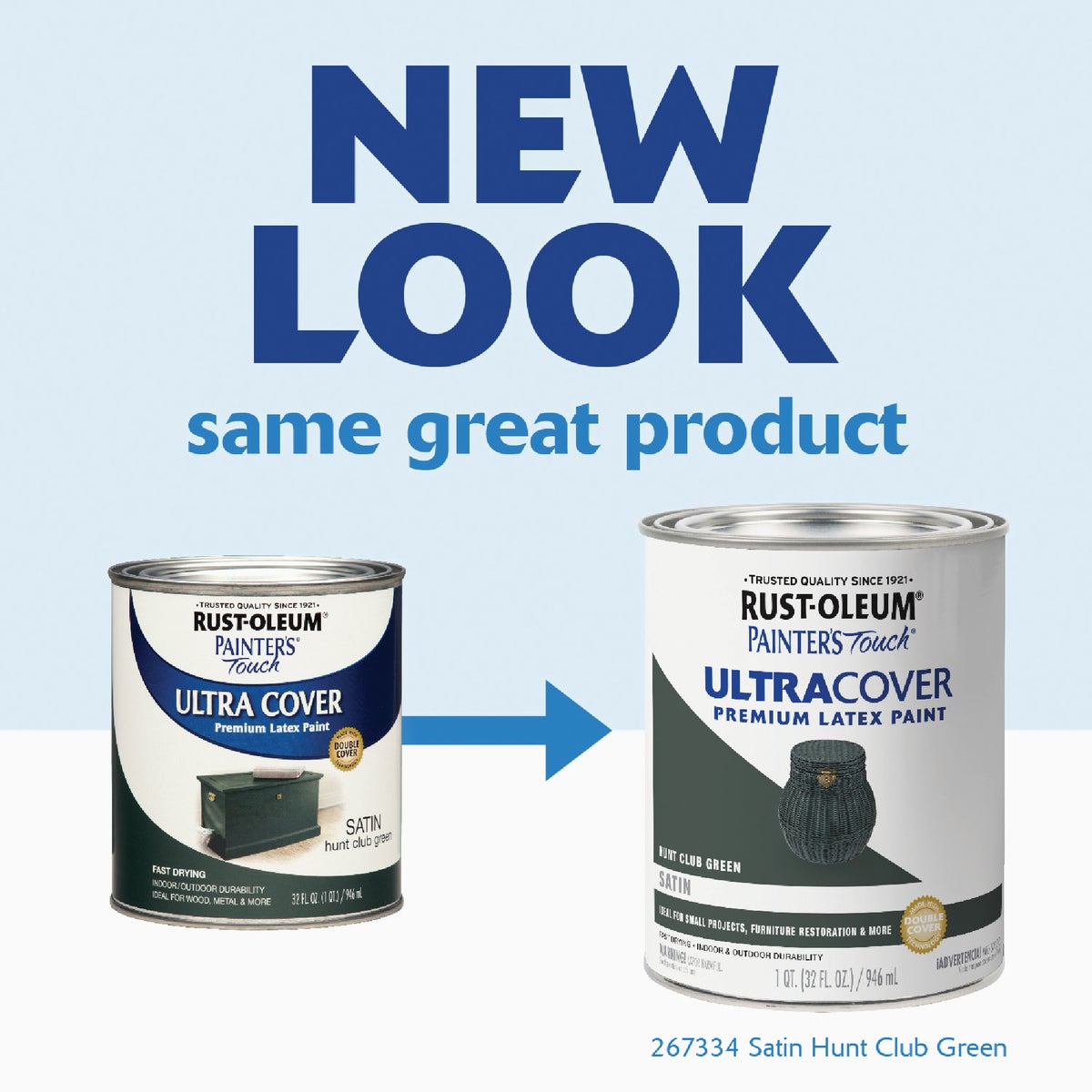 Rust-Oleum Painter's Touch 2X Ultra Cover Premium Latex Paint, Satin Hunt Club Green, 1 Qt. Image 2