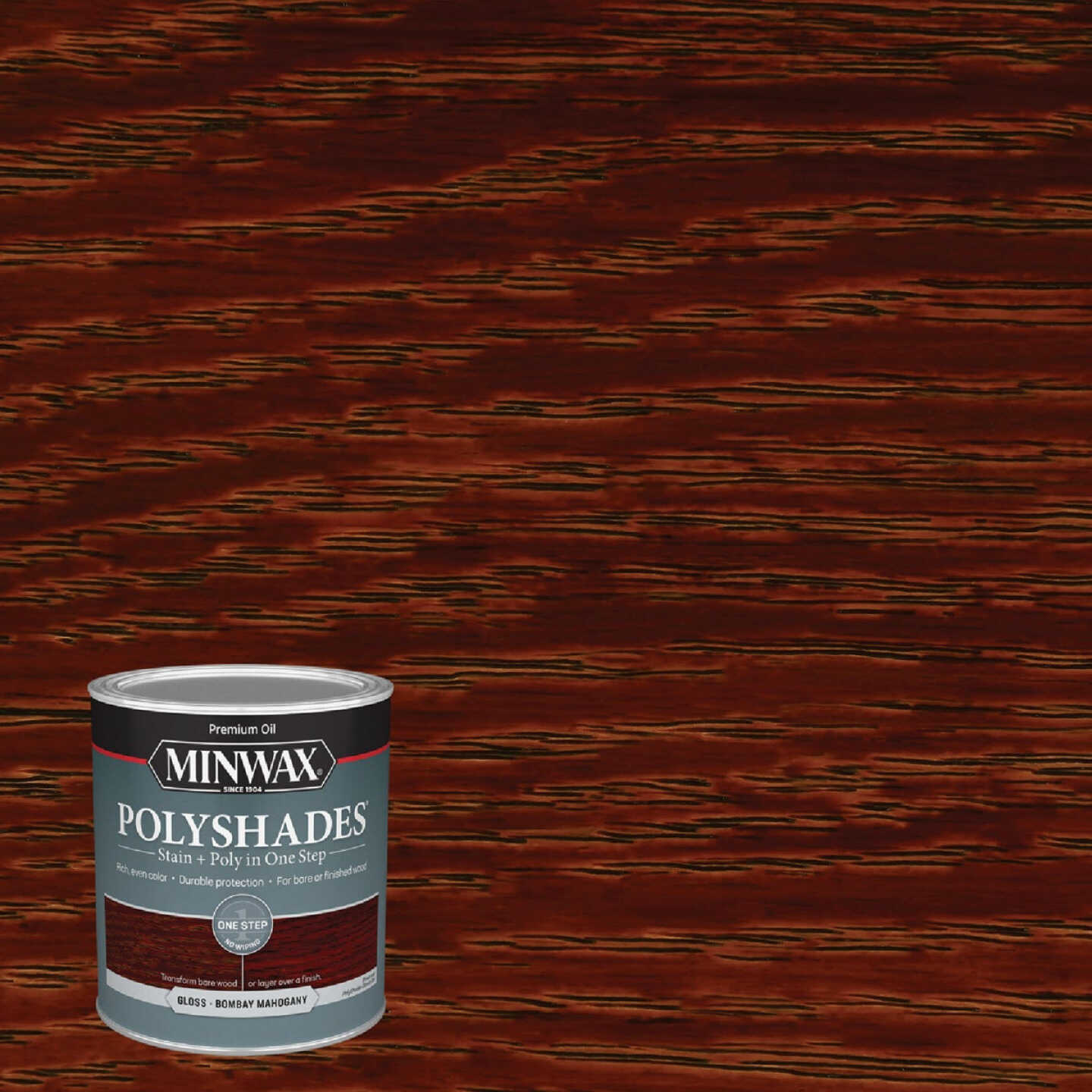 Minwax Polyshades 1 Qt. Gloss Stain & Finish Polyurethane In 1-Step, Bombay Mahogany Image 1