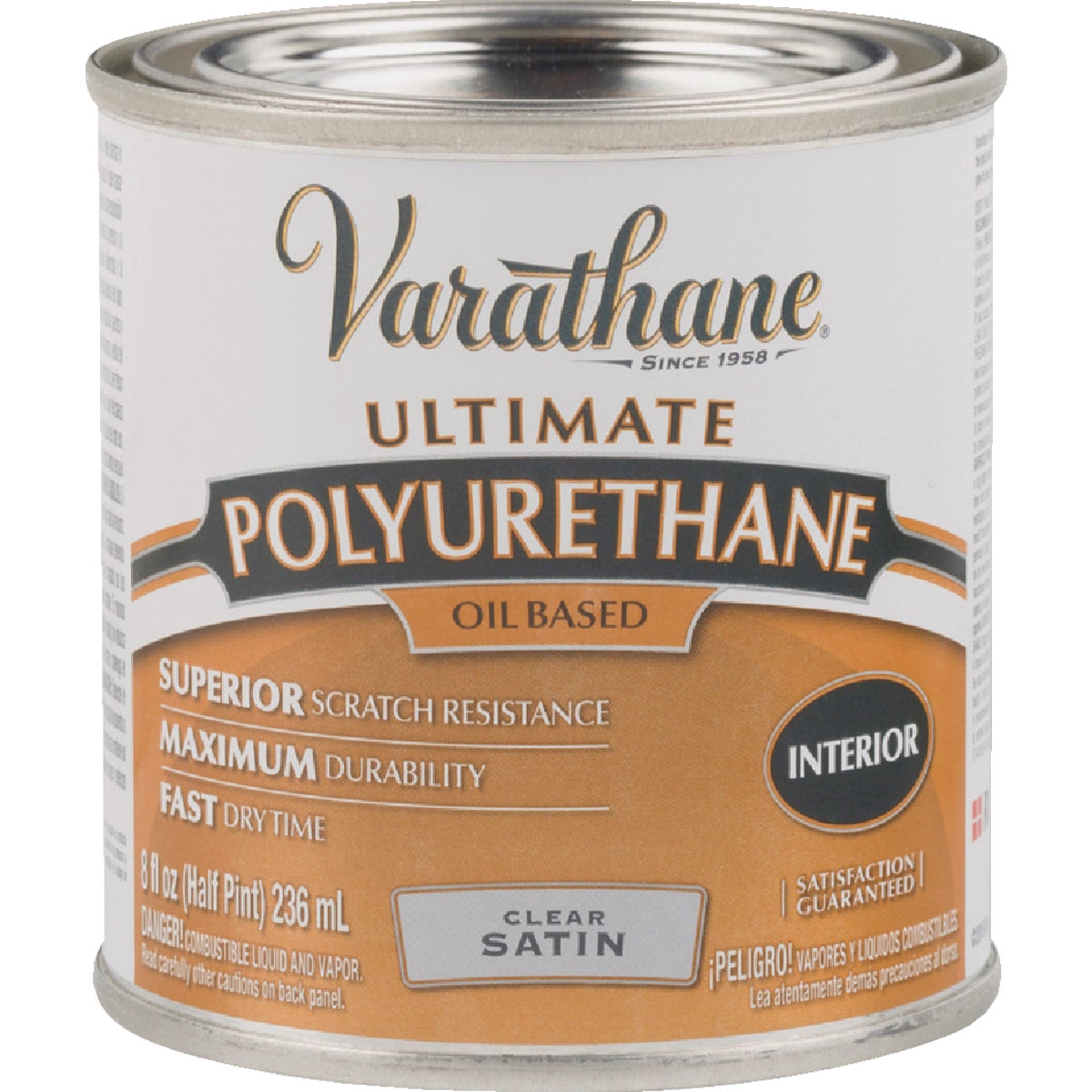 Varathane Satin Interior Polyurethane, 1/2 Pt.