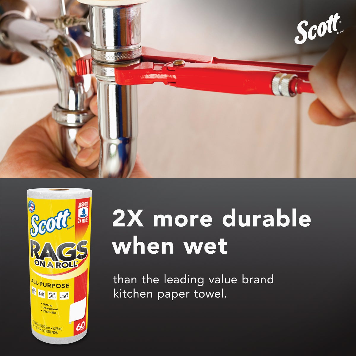 Scott White Rags On A Roll (60-Count) Image 2