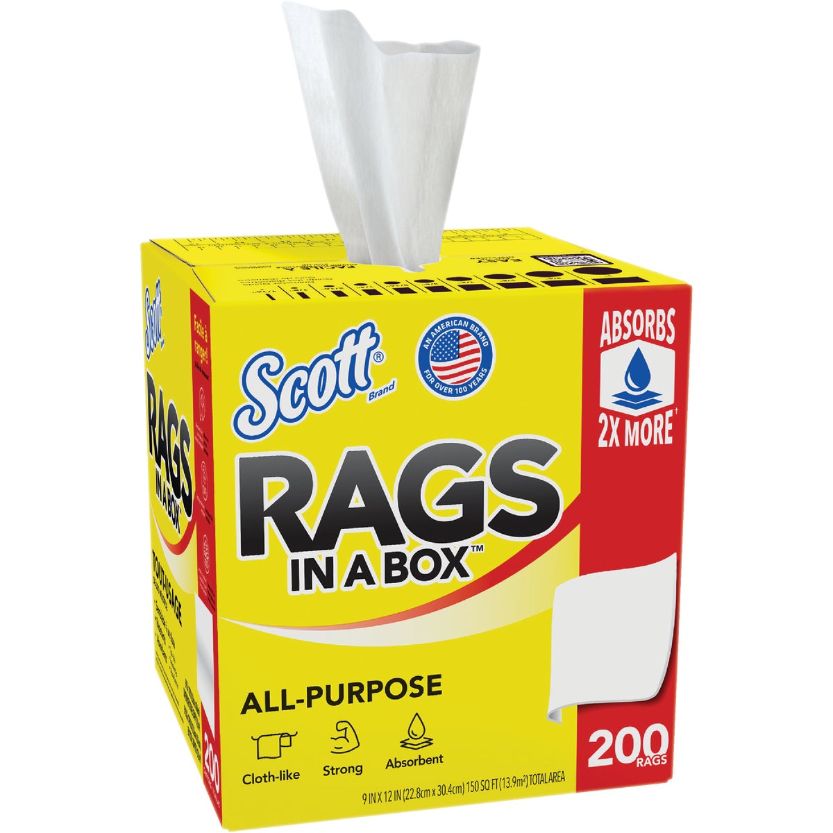 Scotts Rags in a Box, White (200 Ct.)