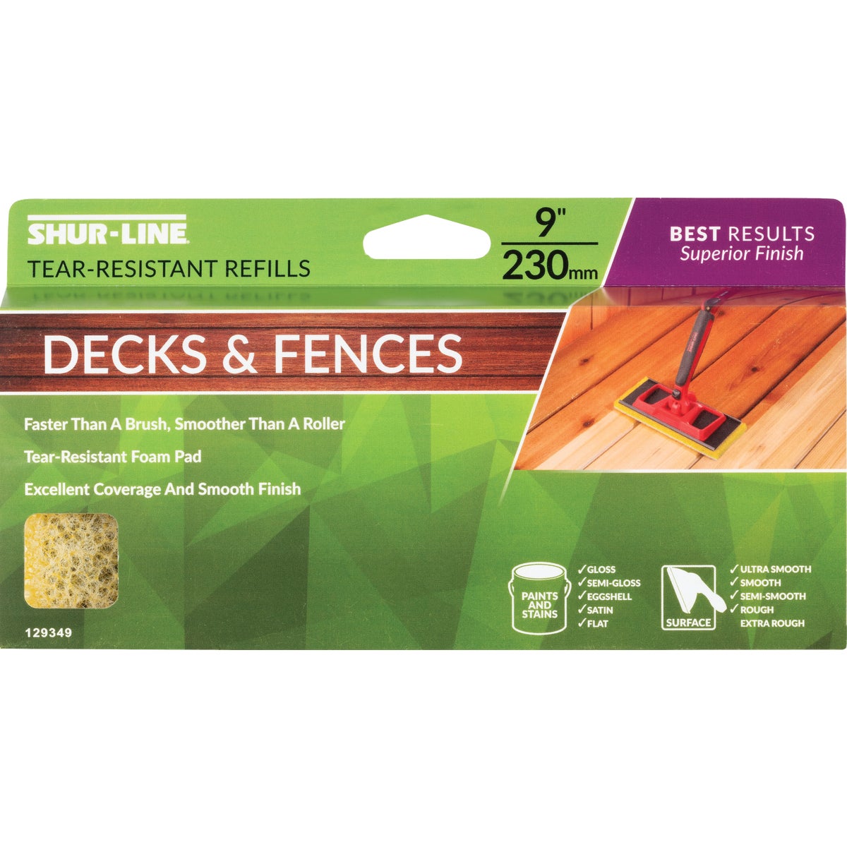 Shur-Line 9 In. Best Results Decks & Fences Stain Refill Pad