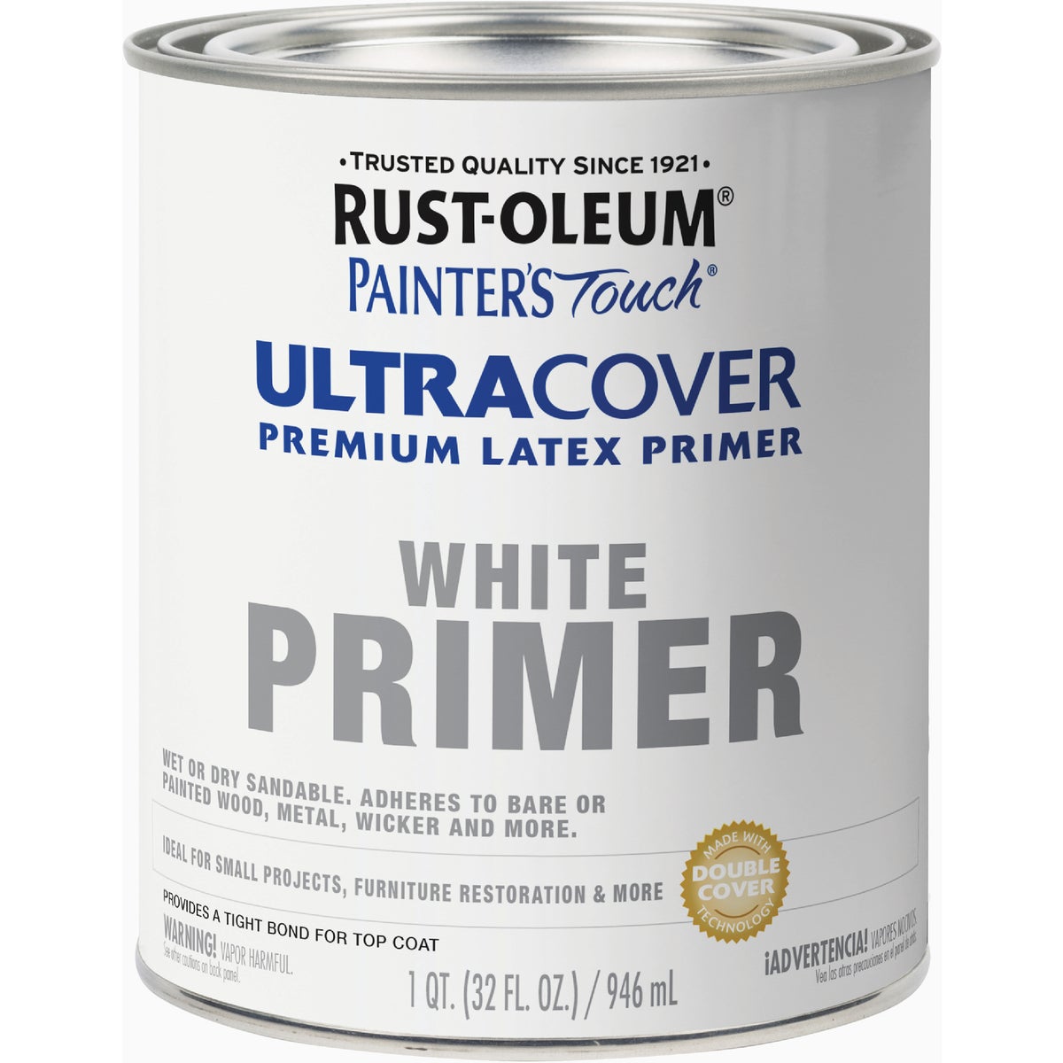 Rust-Oleum Painter's Touch Ultra Cover Flat Premium Latex Primer, White, 1 Qt. Image 6