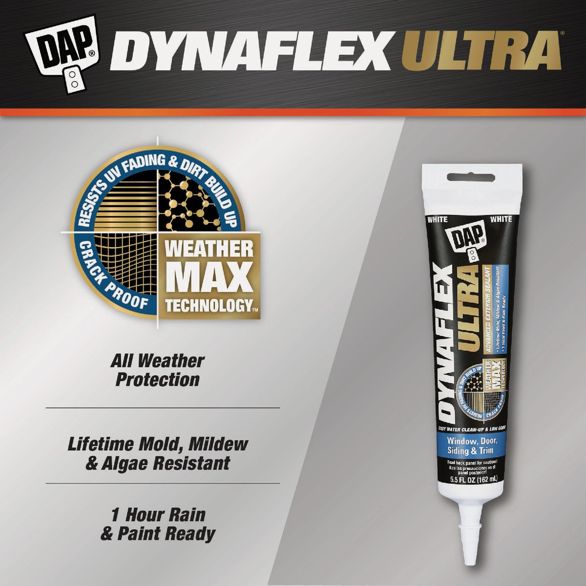 Dap Dynaflex Ultra 5.5 Oz. White Advanced Exterior Sealant for Window, Door & Siding Image 2