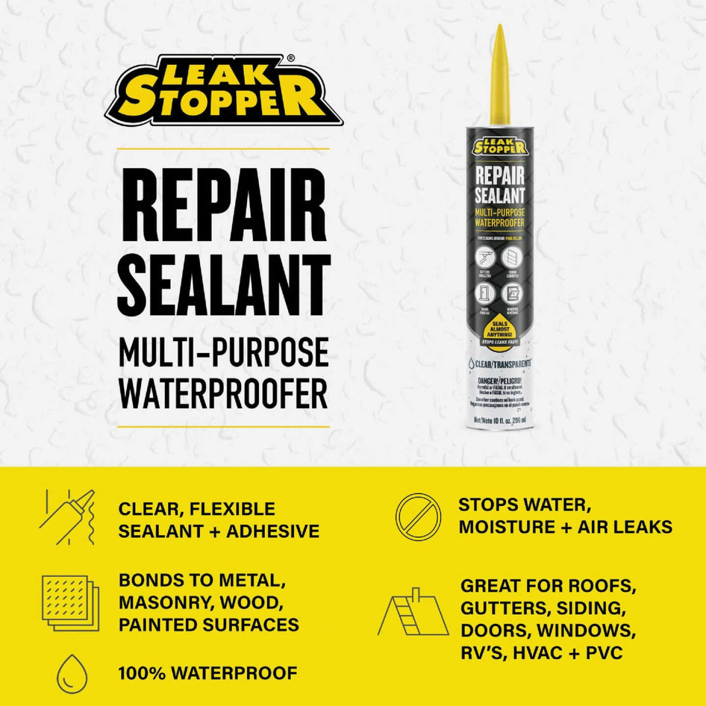 Leak Stopper 10 Oz. Clear Rubber Flexx Flexible Sealant Image 2