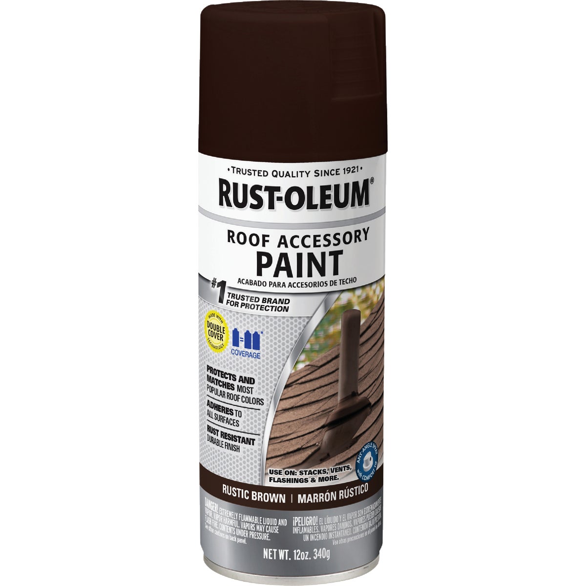 Rust-Oleum Stops Rust Roof Accessory 12 Oz. Rustic Brown Flat Anti-Rust Spray Paint Image 2