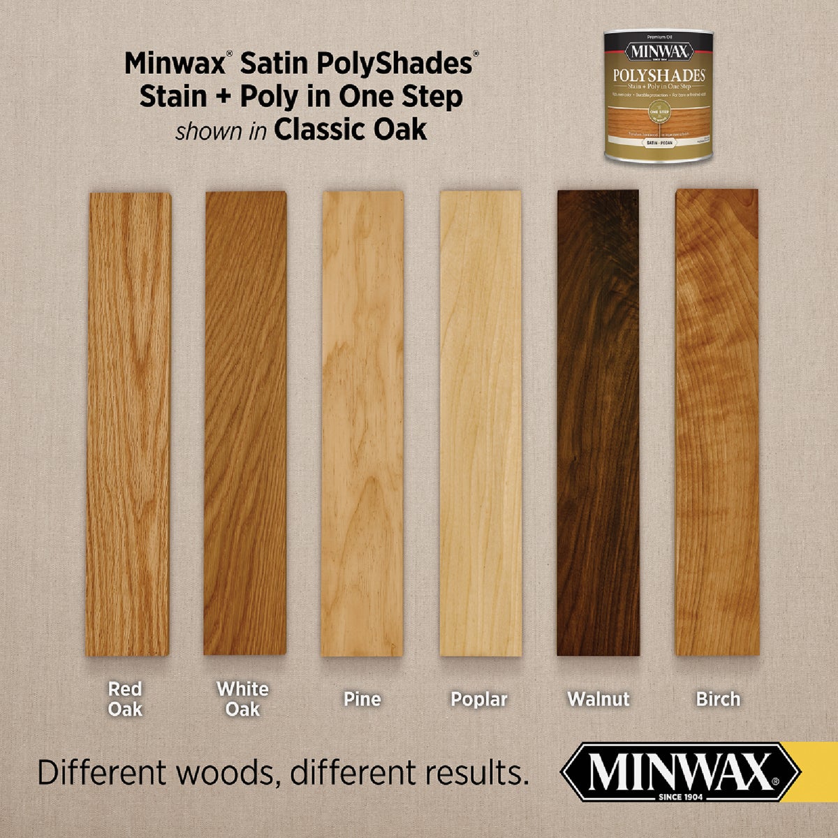 Minwax Polyshades 1/2 Pt. Satin Stain & Finish Polyurethane In 1-Step, Classic Oak Image 3