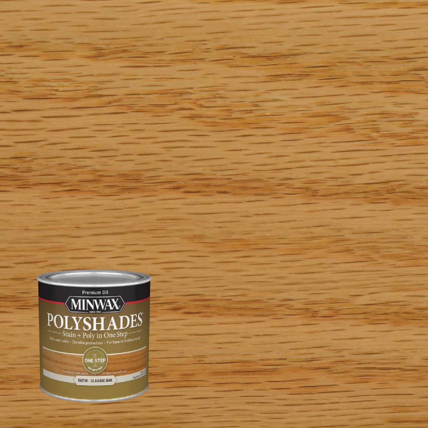 Minwax Polyshades 1/2 Pt. Satin Stain & Finish Polyurethane In 1-Step, Classic Oak Image 1